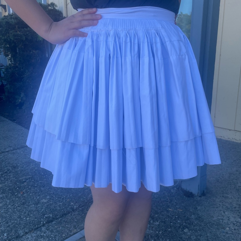 38/18 Hmong white wrap skirt two layer